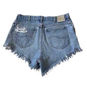 Vintage Lee High Rise Distressed Denim Cutoff Shorts